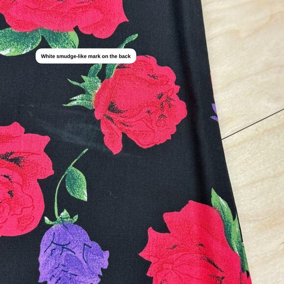 Vintage 1990s Black Floral Sleeveless Maxi Dress - Picture 5 of 8